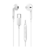 Genius HS-M365 bílý, Headset, drátový, do uší, mikrofon, ovládání hlasitosti, USB-C, bílý