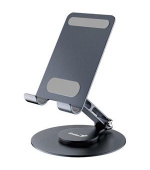 Genius G-Stand M100, Stojan, pro mobilní telefony a tablety, otáčení 360°, náklon 180°, přenosný, hliník, silikon, černý