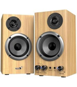 Genius SP-HF520BT Reproduktory, 2.0, 20W, Bluetooth, 3,5mm jack, dřevěné, hnědé