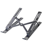 Genius G-Stand M250, Podstavec, pro notebook, tablet a telefon, nastavitelný, skládací, nosnost 15kg, hliníkový, šedý