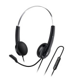 Genius HS-220U AI, Headset, náhlavní, drátový, s mikrofonem, ovládání hlasitosti,Copilot, 1× USB-C, černo-stříbrná