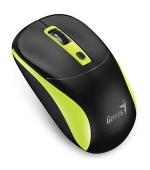 Genius NX-7123 Myš, bezdrátová, optická, 1200DPI, 4 tlačítka, Copilot, 2,4GHz, USB-A, 1× AA baterie, černo-zelená