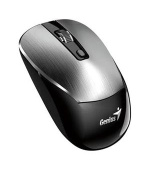 Genius NX-7125 Myš, bezdrátová, optická, 1200DPI, 4 tlačítka, Copilot, 2,4GHz, USB-A, 1× AA baterie, černo-stříbrná