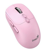 Genius NX-8080S BT Myš, bezdrátová, optická, 1600DPI, 7 tlačítek, tichá, Copilot, 2,4GHz, Bluetooth 5.3, růžová