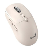 Genius NX-8080S BT Myš, bezdrátová, optická, 1600DPI, 7 tlačítek, tichá, Copilot, 2,4GHz, Bluetooth 5.3, béžová