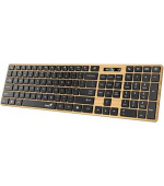 Genius Slimstar 7250BT Klávesnice, bezdrátová, Bluetooth 5.0 + 2,4GHz USB přijímač, Copilot klávesa, CZ+SK,béžovo-černá