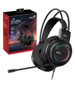 Genius GX GAMING HS-GX570U, Headset, herní, náhlavní, drátový, RGB LED, ovládání hlasitosti, USB, černý