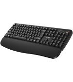 Genius KB-7123, Klávesnice, bezdrátová, 2,4GHz, mini USB přijímač, ergo. podložka, CZ+SK layout, Copilot klávesa, černá