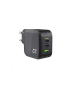 Green Cell GC PowerGaN 65W Charger (2x USB-C Power Delivery, 1x USB-A compatible with Quick Charge 3.0)