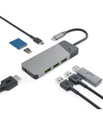 Green Cell Adapter HUB Connect 7in1 (3xUSB-A 3.1 HDMI 4K 60Hz USB-C PD 85W) for Apple MacBook,Lenovo,Asus,Dell