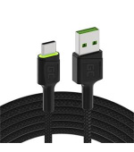 Green Cell Cable Ray USB kabel - USB-C 120 cm se zeleným LED podsvícením a podporou rychlého nabíjení Ultra Charge, QC 3.0