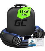 Green Cell Snap nabíjecí kabel pro elektromobily typu 2 11kW 5m 16A pro nabíjení Tesla Model Y 3 S X, Kia EV6, VW ID.4, ID.5, BMW