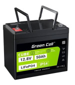 Green Cell CUBE LiFePO4 50Ah 12.8V 640Wh Lithium Iron Phosphate Battery for Camper, Golf Cart,Wind Power Plant