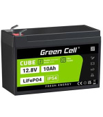 Green Cell CUBE LiFePO4 akumulátor 10Ah 12,8V 128Wh lithium železofosfát pro napájení a nouzové osvětlení, centrální jednotky