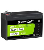 Green Cell CUBE LiFePO4 akumulátor 7Ah 12,8V 89,6Wh lithium-železo-fosfát pro UPS nepřerušitelné napájecí zdroje, monitoring
