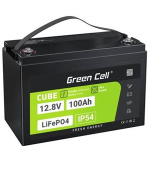 Green Cell CUBE LiFePO4 100Ah 12.8V 1280Wh Lithium Iron Phosphate Battery for Photovoltaics, Caravans, Boats