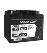 Green Cell CUBE AGM IP54 12V 40Ah VRLA Battery Gel deep cycle scooter mower boat barge mower tractor fishing boat
