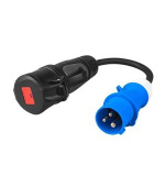 Green Cell Power adapter Red CEE 16A 400V 5P to Blue CEE 16A 230V 3P