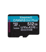 KINGSTON 512GB microSDXC Canvas Go Plus Gen4 200MB/s A2 U3 V30 Card bez adaptéru