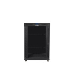 LANBERG Volně stojící skříň 19" 22U/800x1000 LCD skleněné dveře černá (RAL9004)   (v rozloženém stavu)