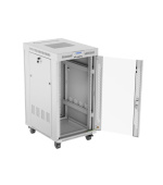 LANBERG Volně stojící skříň 19" 22U/600x800 LCD skleněné dveře šedá