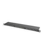 LANBERG PATCH PANEL 24 PORTŮ 0,5U 19" CAT.6 FTP STÍNĚNÝ ČERNÝ