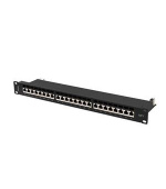 LANBERG PATCH PANEL 24 PORTŮ 1U 19" CAT.7 FTP STÍNĚNÝ ČERNÝ