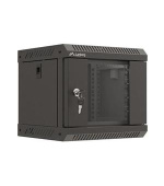 LANBERG RACKOVÁ SKŘÍŇ 10" NÁSTĚNNÁ 4U/300X300 (v rozloženém stavu) S PROSKLENÝMI DVEŘMI ČERNÁ