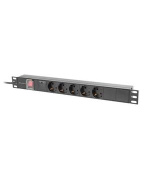 LANBERG NAPÁJECÍ DISTRIBUČNÍ JEDNOTKA (PDU) 19"  1U 16A 2M 5X SCHUKO ZÁSUVKY ČERNÁ