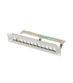 LANBERG PATCH PANEL 12 PORTŮ 1U 10" FTP PRO MODULY KEYSTONE ŠEDÝ  V2