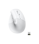 Logitech Lift Vertical Ergonomic Mouse - špinavě bílá, 400-4000dpi, 6 tlačítek, bluetooth, logitech bolt