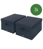 LEITZ Fabric textilní úložný box s víkem M, 2 kusy, 20,3 x 28,5 x 38 cm