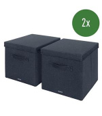 LEITZ Fabric textilní úložný box s víkem L, 2 kusy, 32,5 x 33 x 38 cm