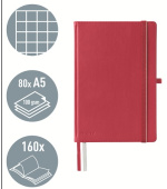 LEITZ Zápisník Complete, A5, čtvereček, červená