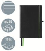 LEITZ Zápisník Complete, A5, linka, černá