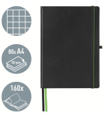 LEITZ Zápisník Complete, A4, čtvereček, černá