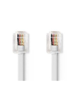 Nedis TCGB90200WT100 - Telefonní Kabel| RJ11 Zástrčka - RJ11 Zástrčka | Plochý |  10 m | Bílá