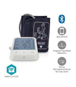 Nedis BTHBP10WT- SmartLife Monitor Krevního Tlaku| Rameno | Bluetooth | LCD Displej | 22 - 42 cm| Bílá
