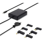 Nedis NBAU65110BK - Adaptér k notebooku| GaN | 65 W | 5 / 9 / 12 / 15 / 20 V DC | 2.4 / 3.0 / 3.25 A  | Euro / Typ-C