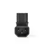 Nedis CEGB1190BK - Rozšíření Plug | IEC-320-C13 | IEC-320-C14 | Úhlový 90° | Poniklované | PVC | Černá |