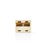 Nedis CTGB90991IY - Telecom Network Splitter | RJ45 Zásuvka | 2x RJ45 Female | Poniklované | Slonová Kost | PVC | Box