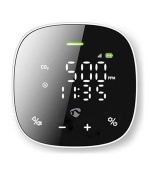 Nedis WIFISA20CBK - Monitor kvality ovzduší | SmartLife Wi-Fi | Oxid uhličitý (CO2) / Teplota / Vlhkost | Bílá / Černá