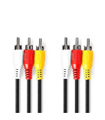 Nedis CVGL24300BK15 - Kompozitní Video kabel | 3x RCA Zástrčka | 3x RCA Zástrčka | 480p | 1,5 m | Černá