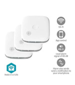 Nedis WIFIDS21WT3 SmartLife Detektor Kouře| Wi-Fi | Napájení z baterie | Životnost snímače: 10 Rok | 85 dB | Bílá | 3 ks