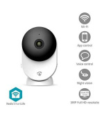 Nedis WIFICI12CWT SmartLife Vnitřní Kamera | Wi-Fi | 3MP Full HD 1296p| Se snímačem pohybu | Noční vidění | Bílá
