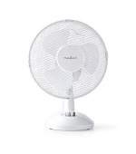 Nedis FNTB10CWT30 - Stolní Ventilátor | Síťové napájení | Průměr: 300 mm | 35 W | Rotace | 3-Rychlostní | Bílá