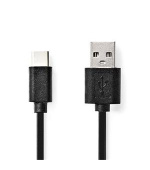 Nedis CCGL60600BK10 - USB Kabel | USB 2.0 | USB-A Zástrčka | USB-C™ Zástrčka | 15 W | 1.00 m | Černá