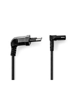 Nedis CEGL11075BK20 - Napájecí Kabel  | Typ F Zástrčka | IEC-320-C1 | Úhlový | Úhlový | 2.00 m | Černá