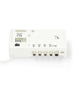 Nedis SAMP42244WT - Anténní zesilovač CATV | Zesílení: 20 dB | 47 - 694 MHz| Počet výstupů: 4 | Ovládání zesílení | Bílá