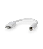 Nedis CCGB39950WT01 - Adaptér Lightning | 8pinový | 3,5 mm Zásuvka | Poniklované | 0.10 m | Kulatý | PVC
